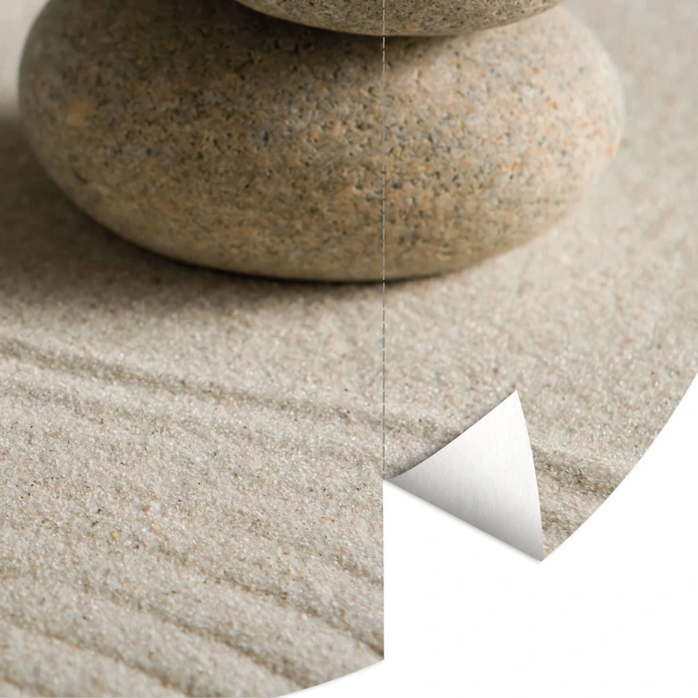 Papel pintado de Bienestar Piedra en la arena 2 - Redondo - Papel pintado autoadhesivo/no tejido 