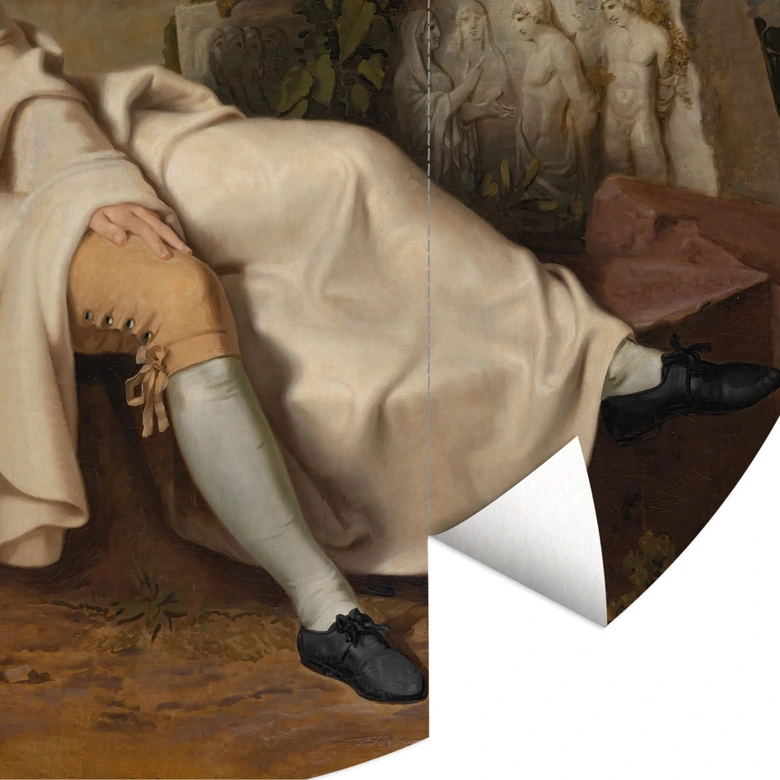 Fototapet Tischbein - Goethe i den romerska Campagna - Rund - non-woven tapet/självhäftande non-woven tapet 