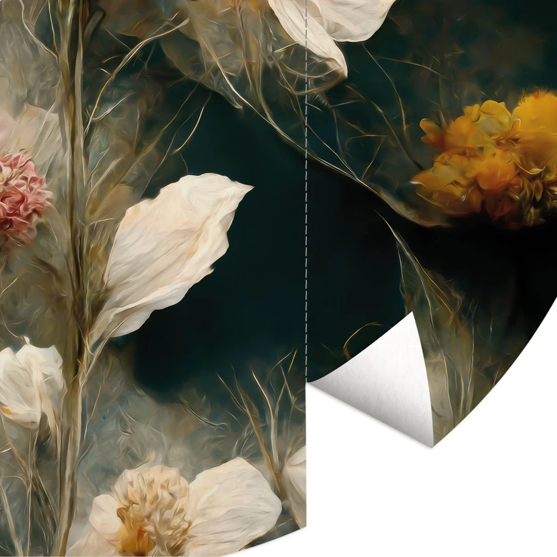 Fototapete Vergängliche Blütenpracht | Blumentapete - Treechild - Rund - Selbstklebend/Vlies 