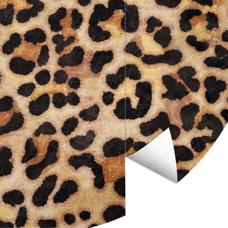 Wall Mural Wild Leopard - Animal Print - Tunaboylu - Round - non self-adhesive/self-adhesive wallpapers 