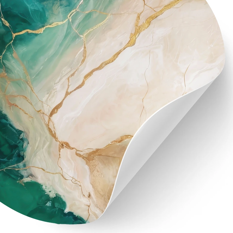 Wandtattoo Eleganz des Ozeans - Goldene Ströme - Alpenglow Workshop - Rund 