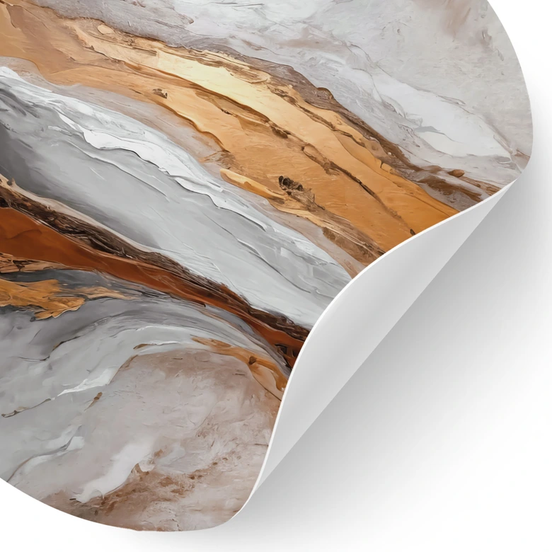 Vinilo decorativo cielo y tierra en colores fluidos - Taller Alpenglow - Redondo 