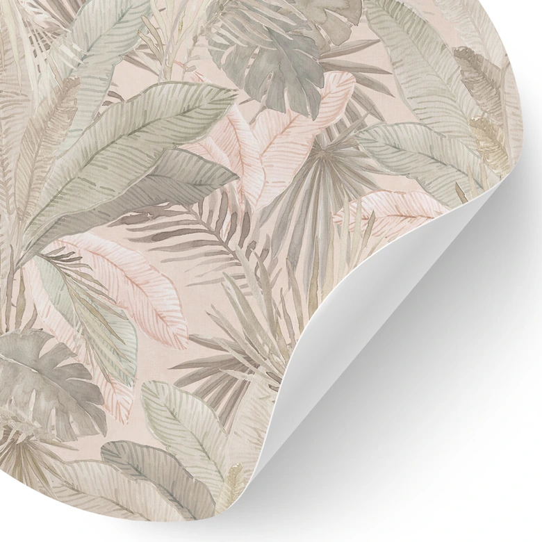 Wandtattoo Tropenblätter im Dschungel Pastell - Bloomery Decor - Rund 