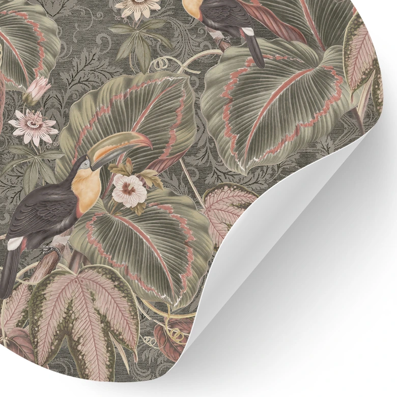 Naklejka na ścianę Tukan w lesie tropikalnym - Bloomery Decor - Okrągła 