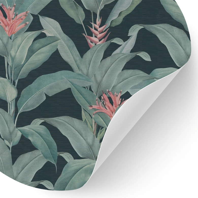 Wandtattoo Urban Jungle Tropenblätter Grün - Bloomery Decor - Rund 