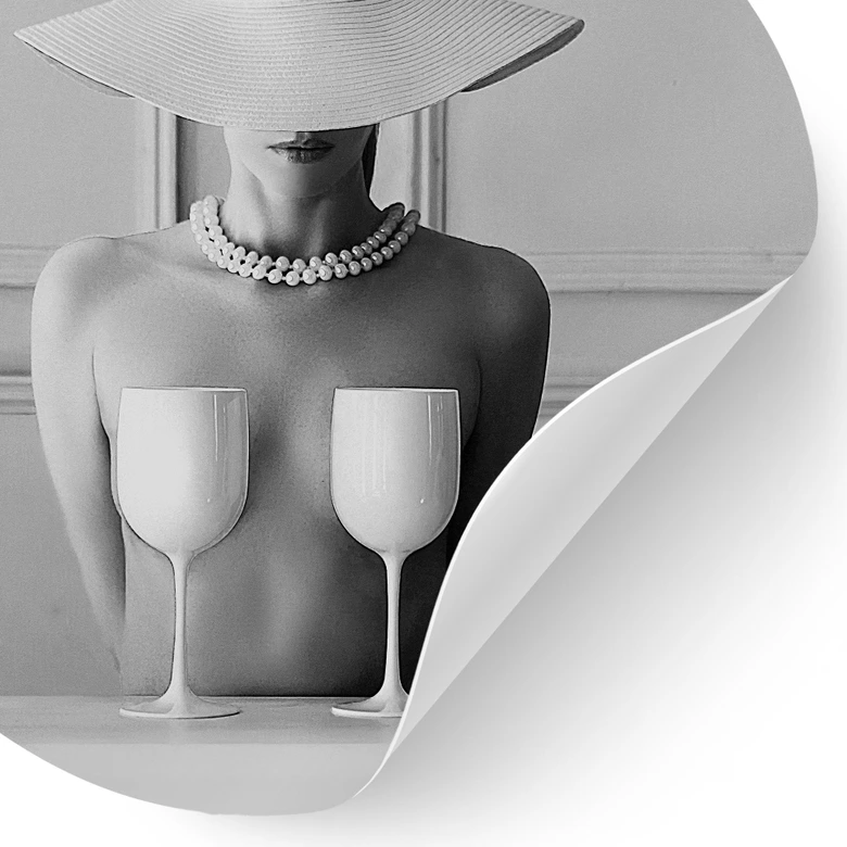 Wandtattoo Frau mit Champagner Gläsern - Bolgov - Rund 