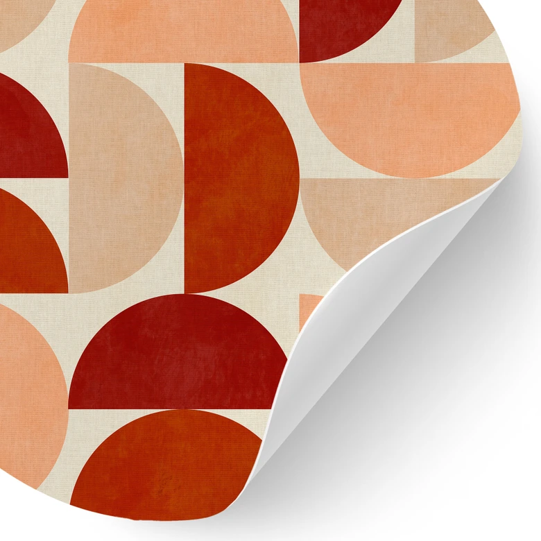 Sticker mural Demi-cercles abstraits dans des tons naturels chauds - Bré - Rond 