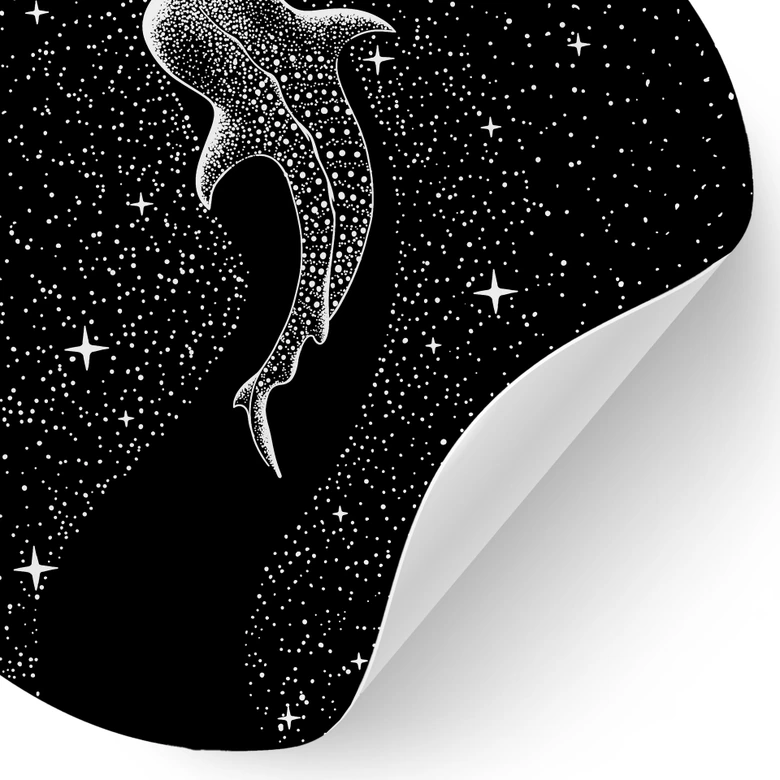 Wandtattoo Walhai im Ozean der Sterne - Cakir - Rund 