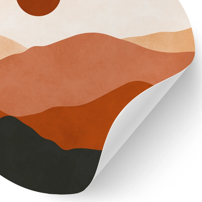 Naklejka na ścianę Łagodne wzgórza w wieczornym słońcu - Costa - Okrągła 