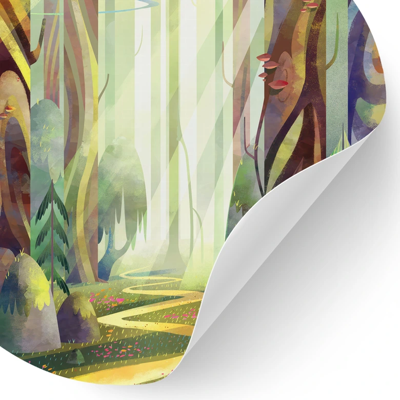 Wandtattoo Verwunschener Wald im Licht - DigitalArtsi - Rund 