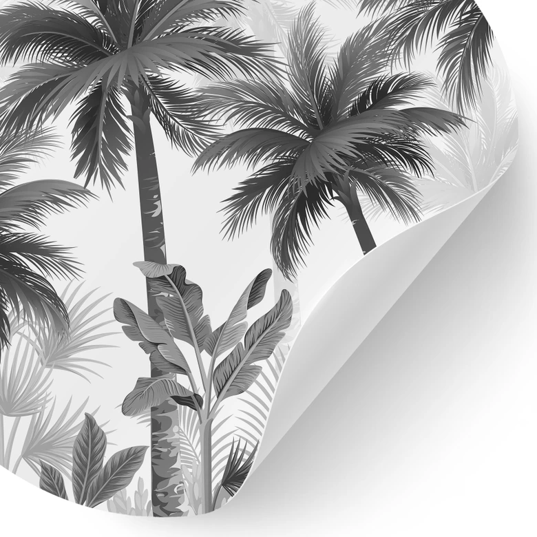 Exotiskt palmlandskap Wallsticker - Rund 