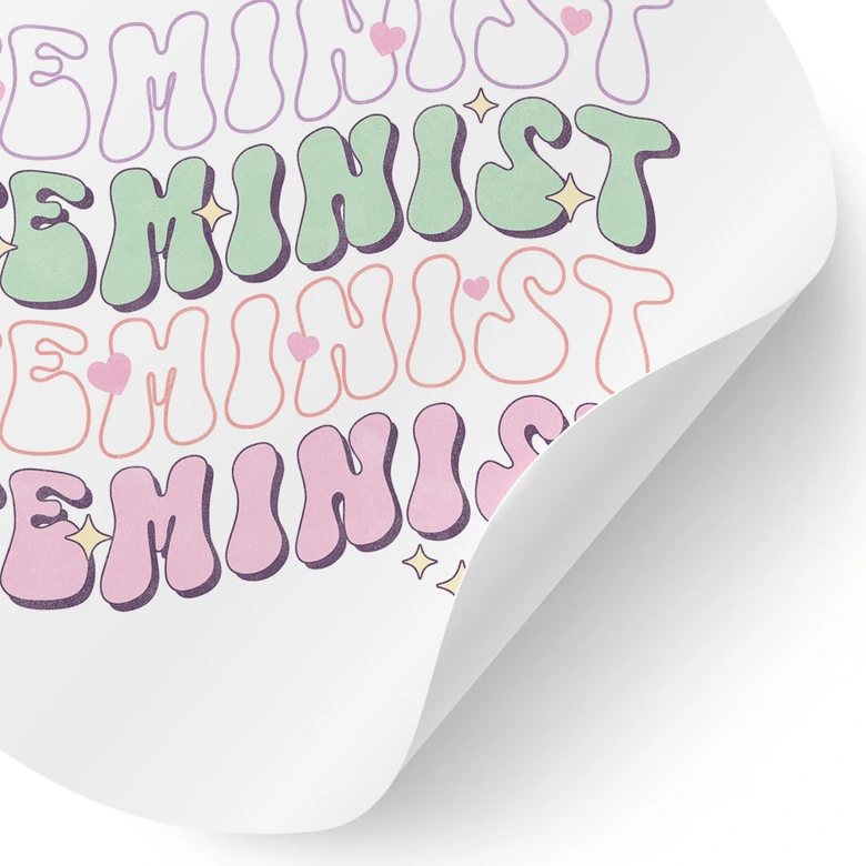 Wall sticker Feminist kissing mouth Pop Art - Round 