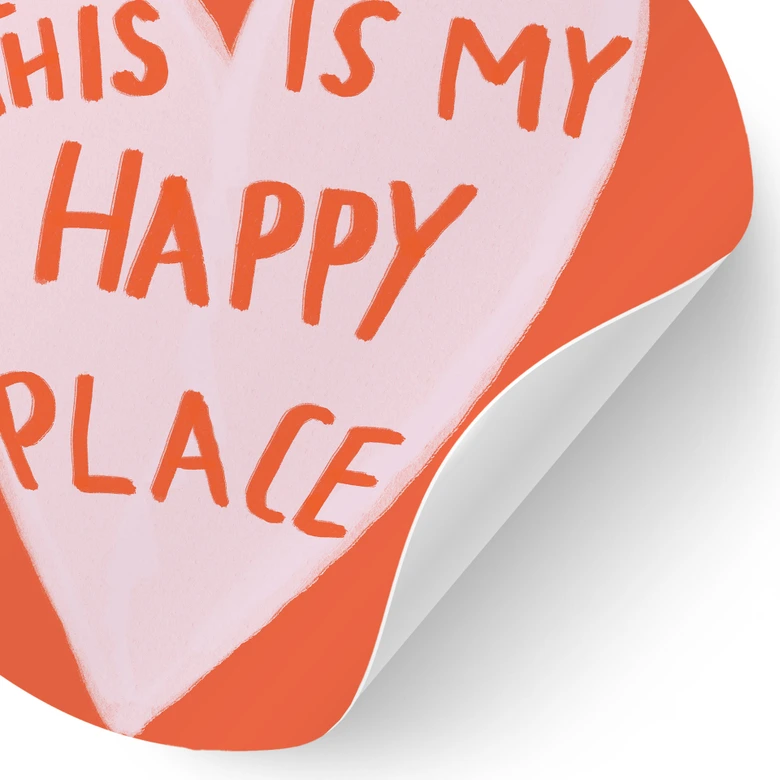 Vinilo decorativo This is my happy place with heart - Fritsch - Redondo 