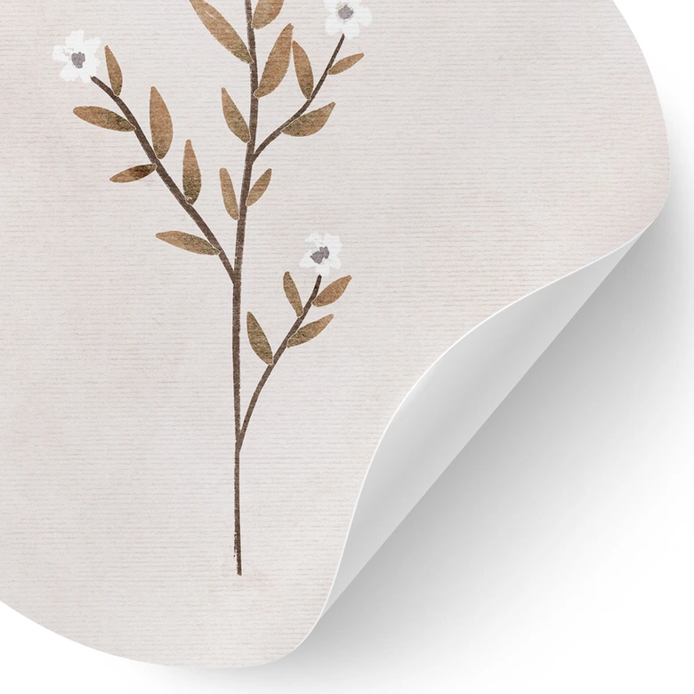 Wallsticker Illustration av blommor - Förgätmigej - Goed Blauw - Rund 