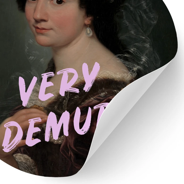 Naklejka na ścianę Barokowe piękno: Bardzo skromna - Grace Digital Art - Okrągła 