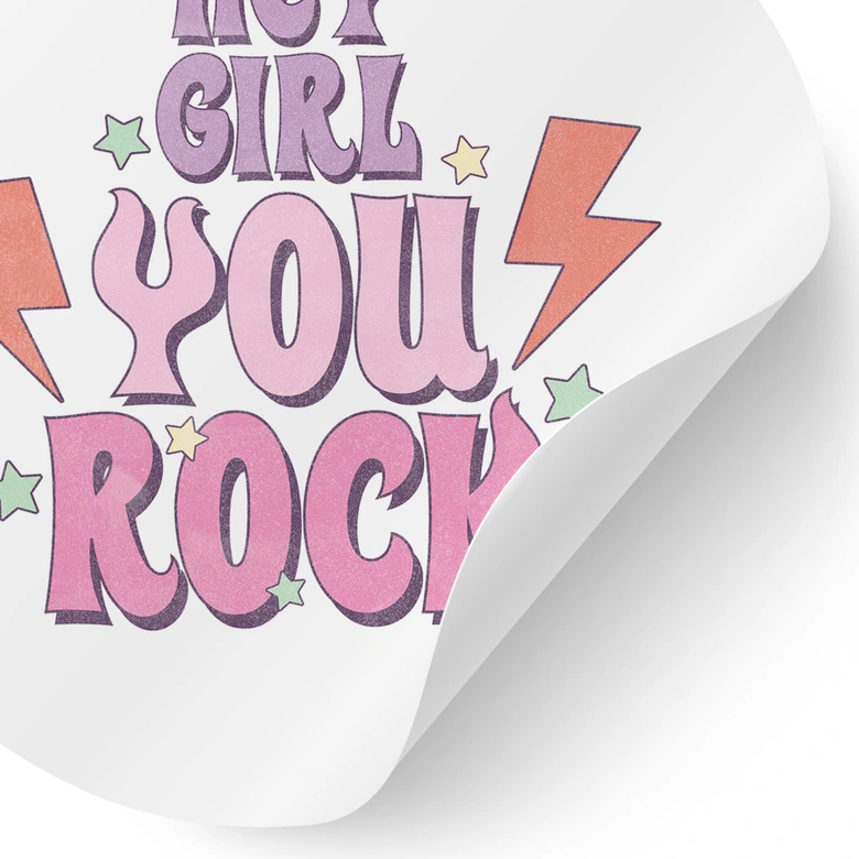Wandtattoo Hey girl you rock - Rund 