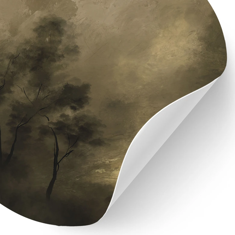 Wall sticker Trees in the twilight mist - Hobday - Round 