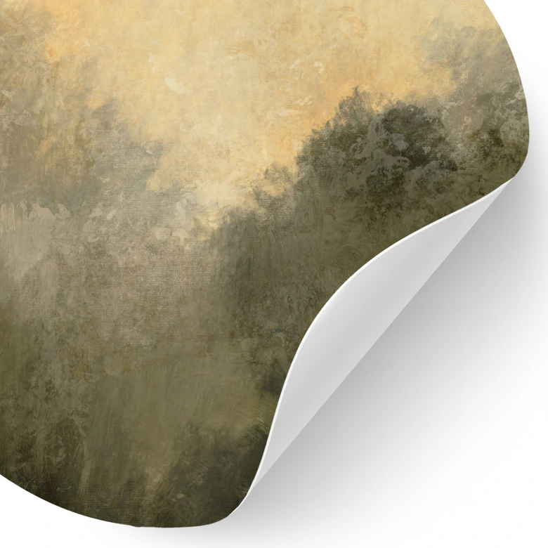 Muursticker Verborgen licht in de ochtendmist - Hobday - Rond 