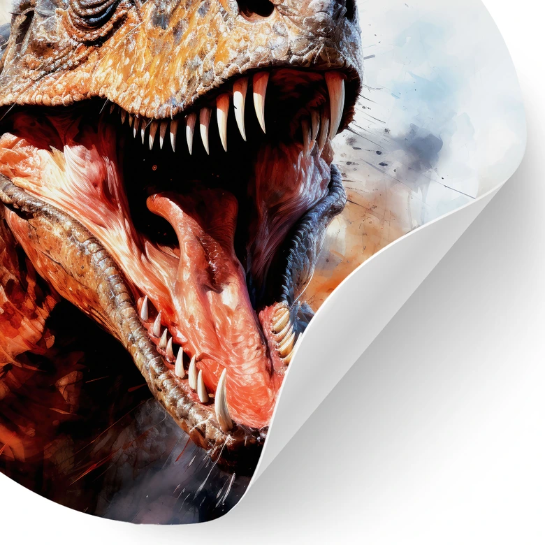 Dinosaurus Muursticker T-Rex: Het wilde gezicht van de prehistorie - Jaszke - Rond 