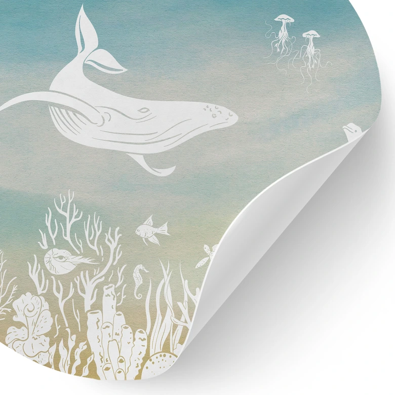 Wallsticker undervattensvärld paradis - Ombre - Kikki Belle - Rund 