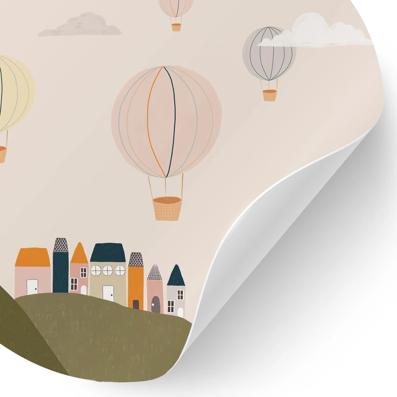 Wall Sticker Farverige varmluftsballoner på himlen - Menina Lisboa 