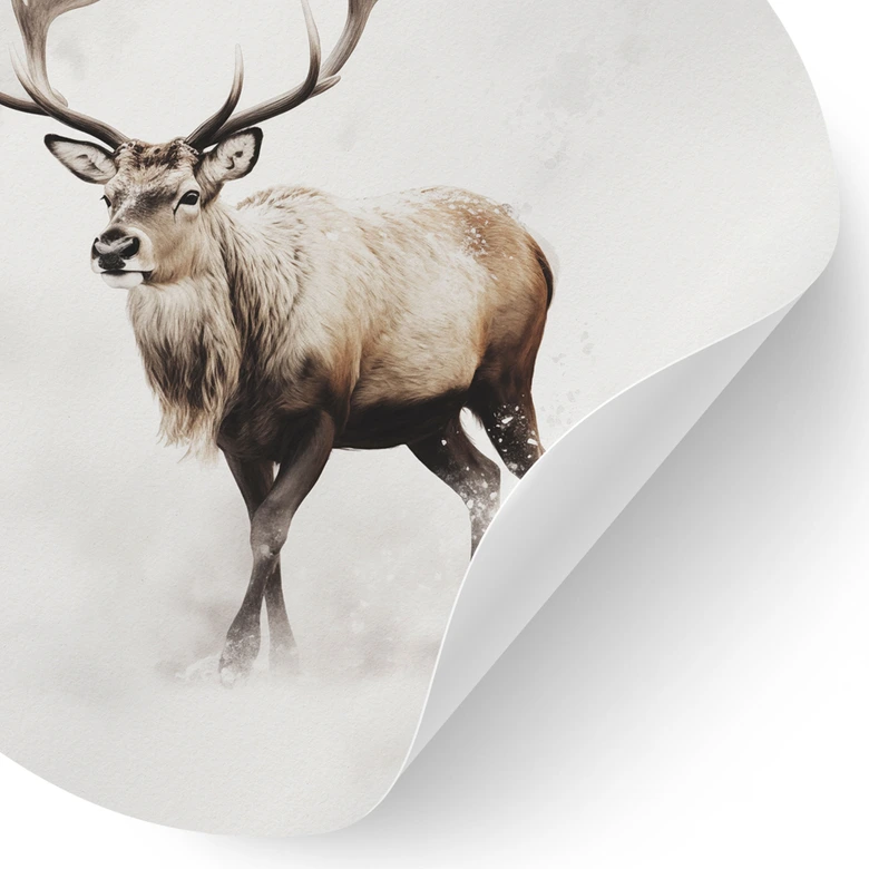 Wandtattoo Hirsch im weißen Winter - Magnusson - Rund 
