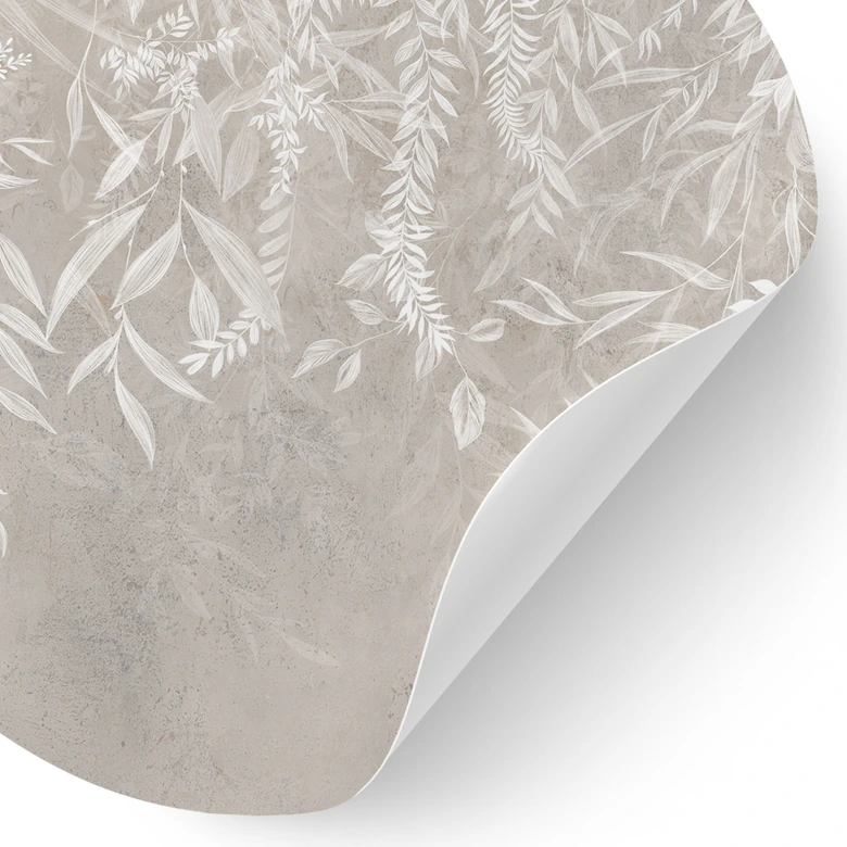 Wandtattoo Elegante Weidenzweige in Beige - Ms Tiff - Rund 