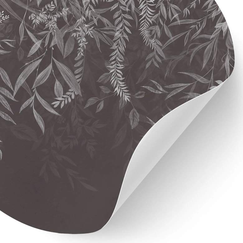 Wandtattoo Elegante Weidenzweige in Dunkelgrau - Ms Tiff - Rund 