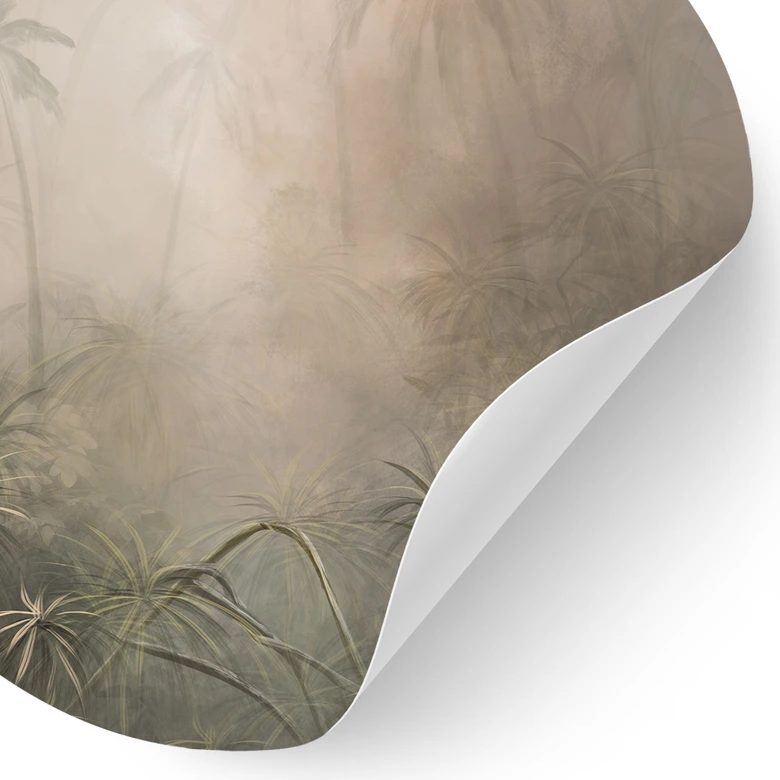 Wandtattoo Mystischer Regenwald im Nebel - Ms Tiff - Rund 