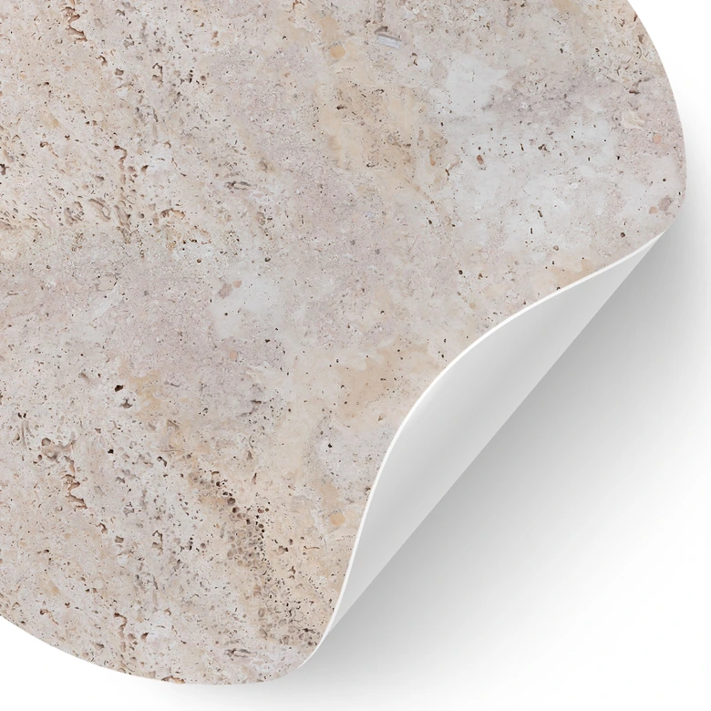 Sticker mural texture d'un mur de pierre beige - Pictufy Studio - Rond 