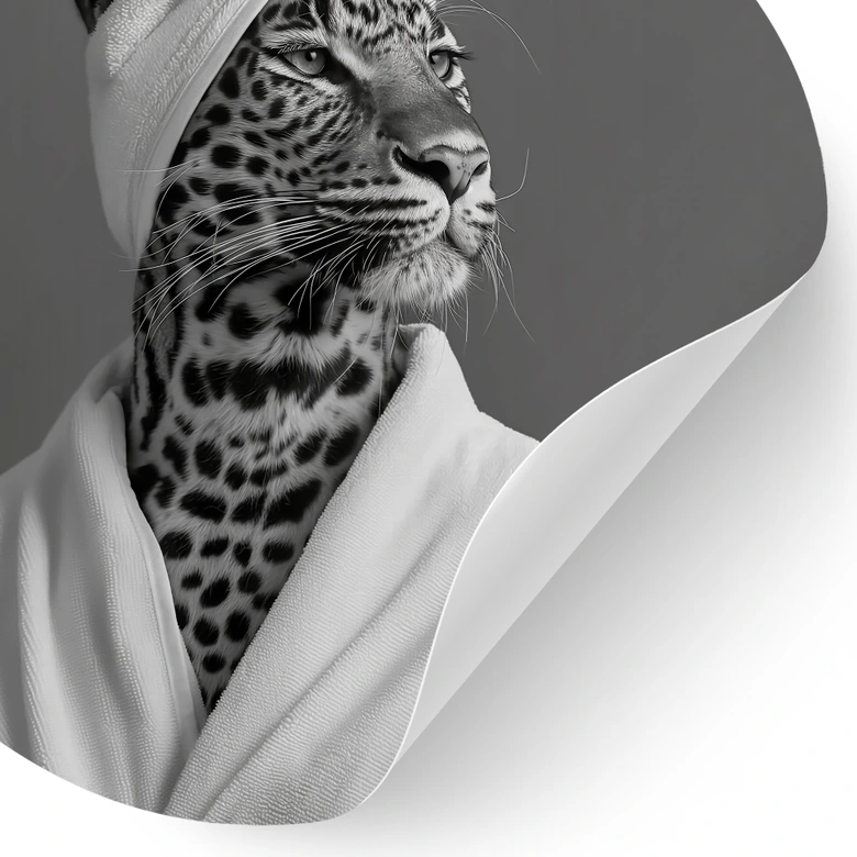 Royale spa time-out med leopard Wallsticker - Rahner - Round 