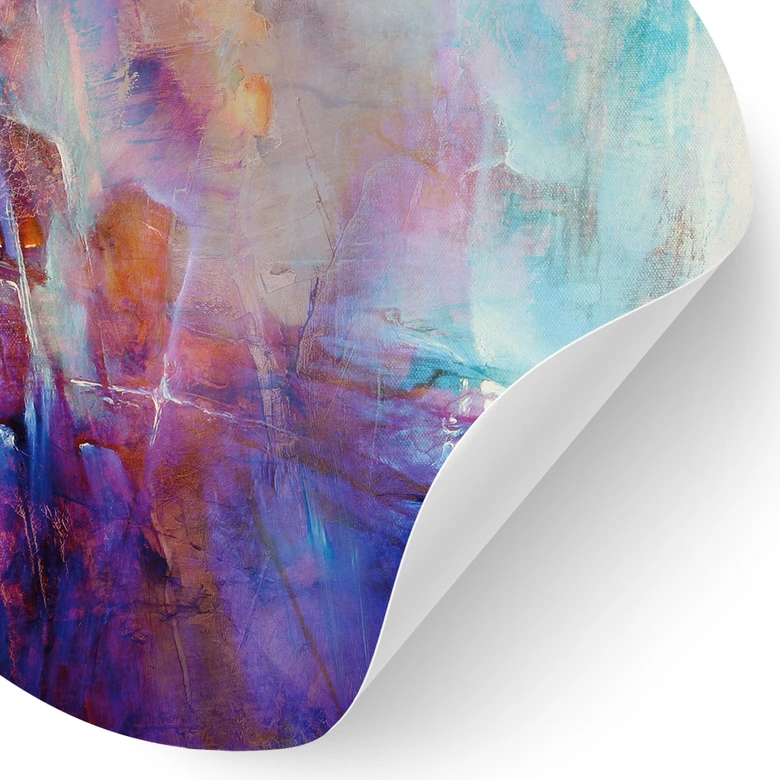 Wandtattoo Abstrakte Küstenlinie in Violett - Schmucker - Rund 