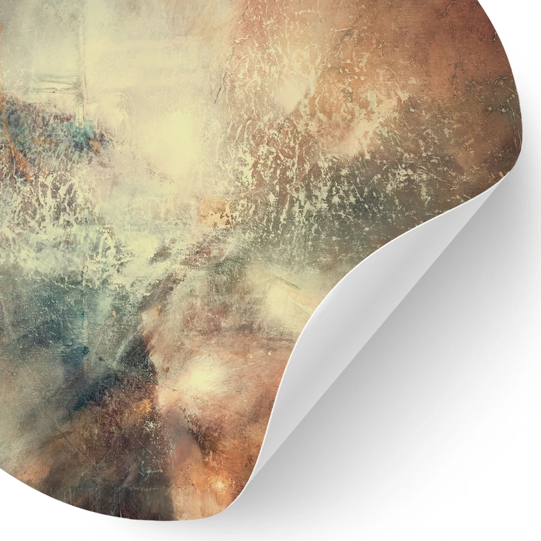Sticker mural Brume abstraite dans la lumière dorée - Schmucker - Rond 