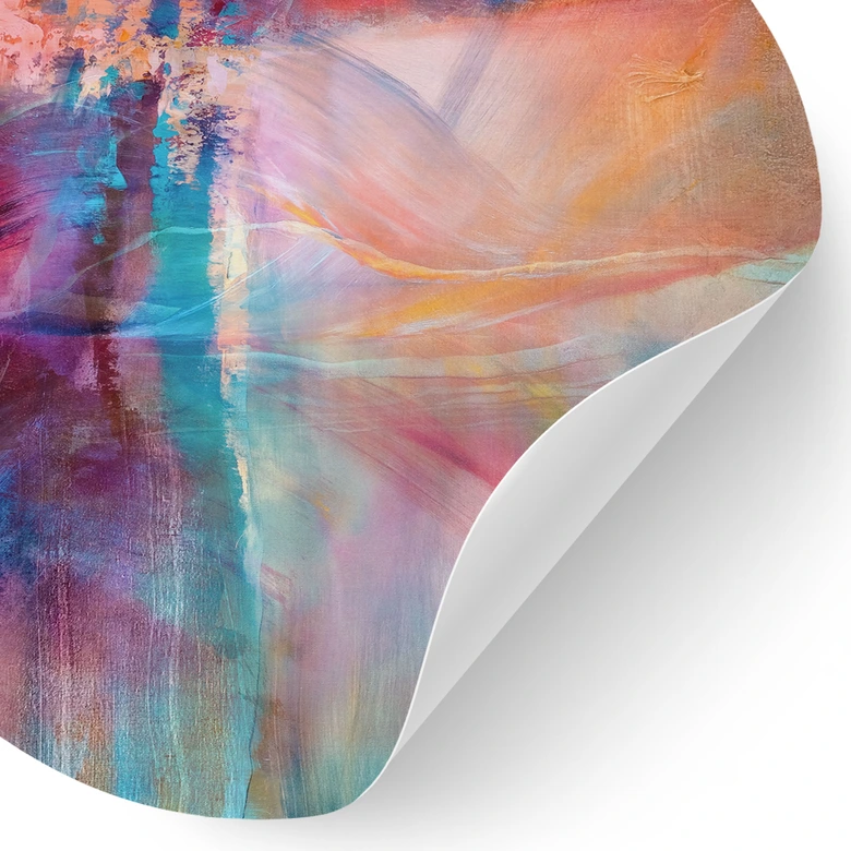 Sticker mural Douce brume de couleur en mouvement - Schmucker - Rond 