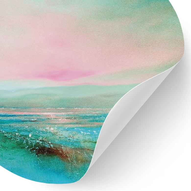 Sticker mural mer turquoise dans la lumière du soir - Schmucker - Rond 