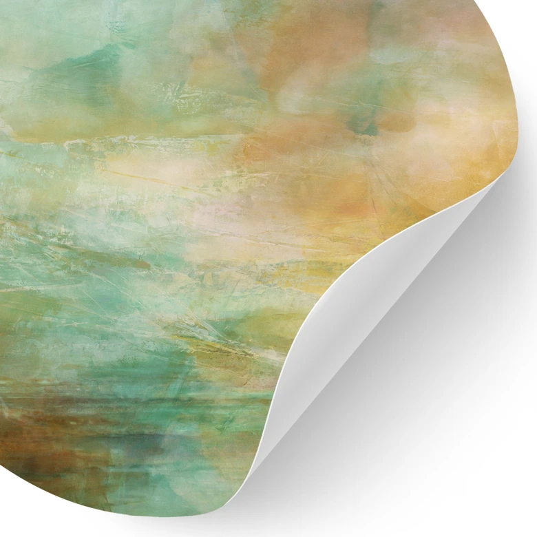 Sticker mural lumière turquoise dorée sur la mer - Schmucker - Rond 