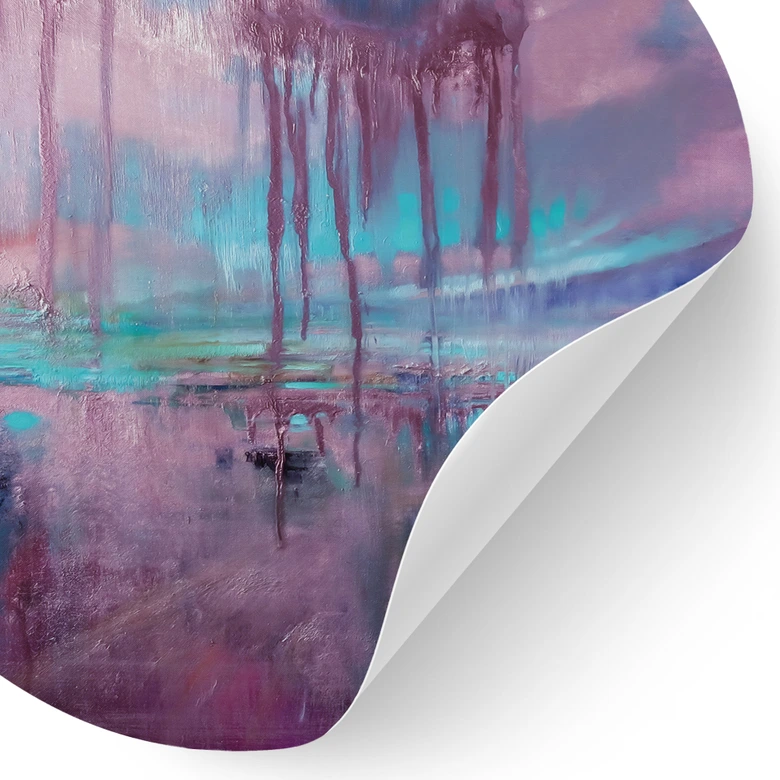 Wandtattoo Violetter Regen über blauem Dunst - Schmucker - Rund 