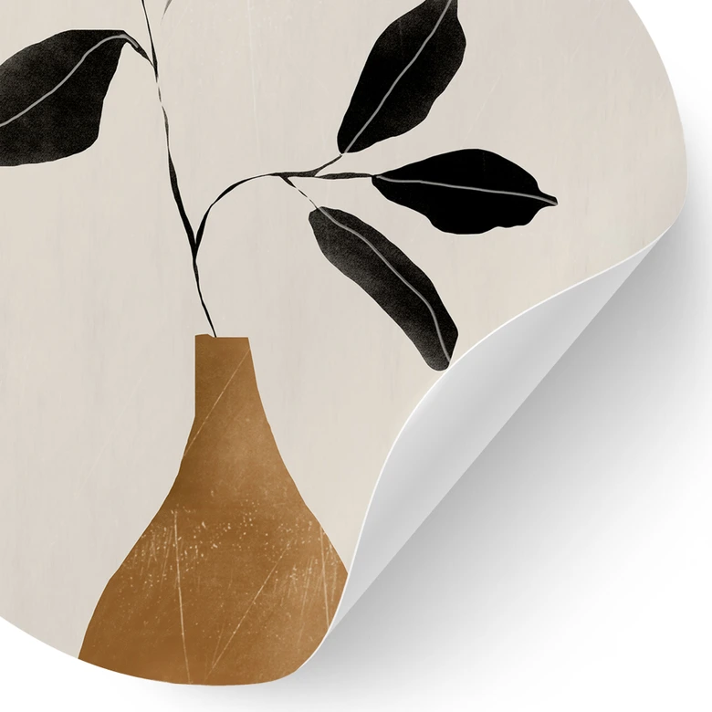 Wandtattoo Zweig in goldener Vase - ThingDesign - Rund 