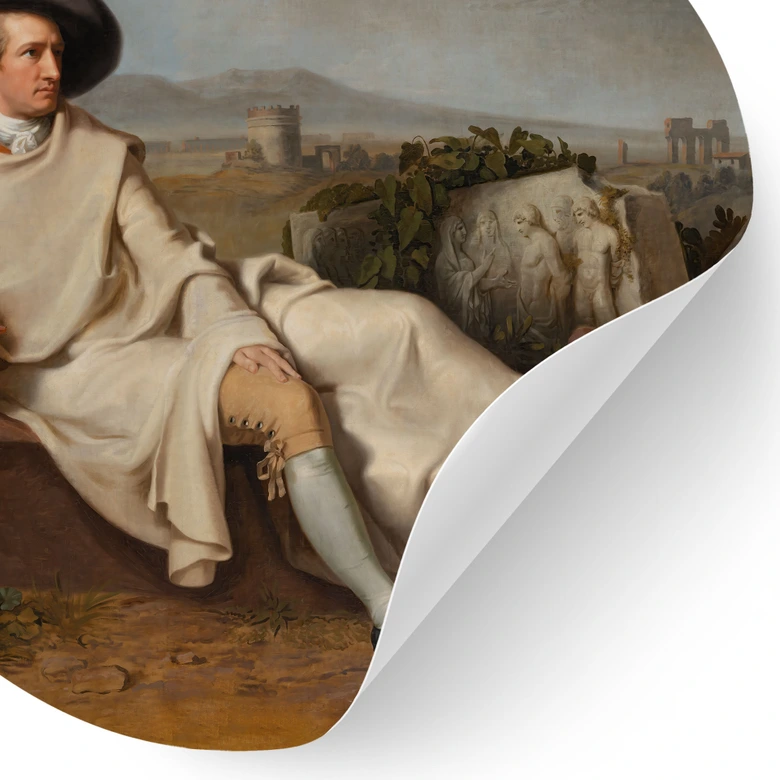Naklejka na ścianę Tischbein - Goethe w rzymskiej Kampanii - Okrągła 