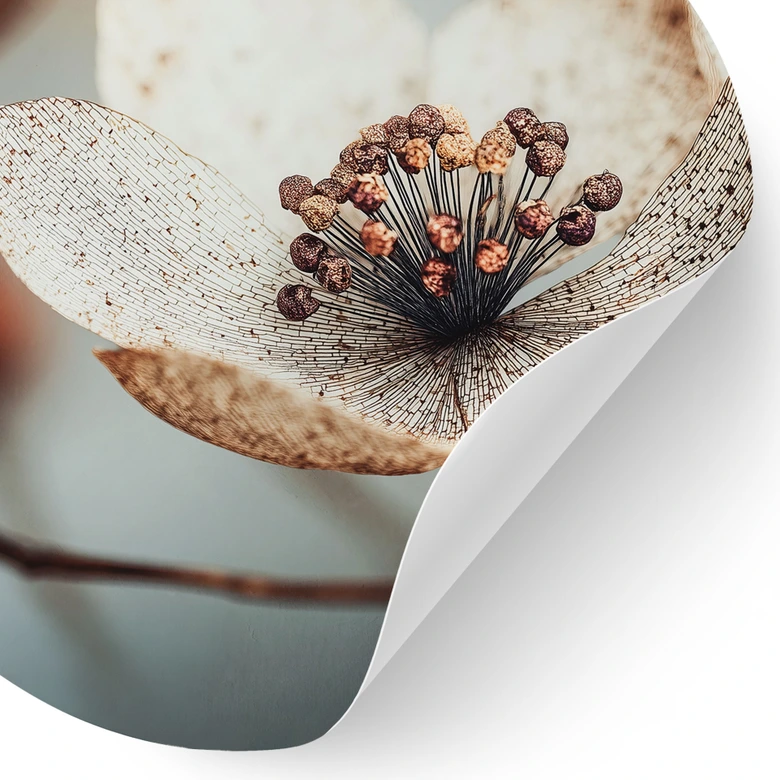 Blumen Wandtattoo Boho Trockenblume Makro - Treechild - Rund 