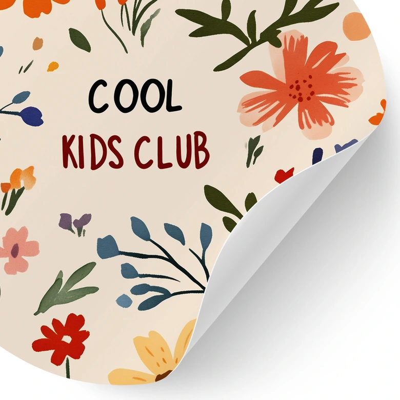 Wandtattoo Cool Kids Club Bunte Blumen - Treechild - Rund 