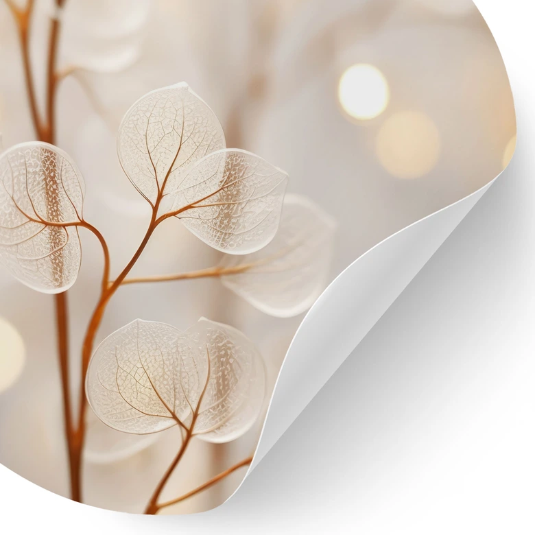 Wandtattoo Filigrane Blätter Beige - Treechild - Rund 