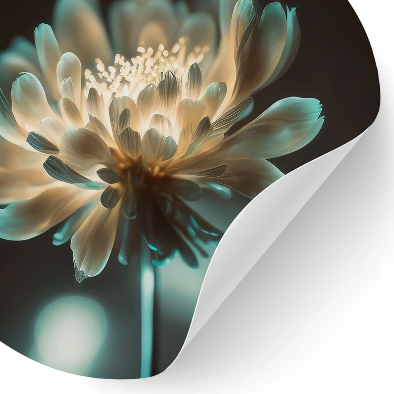 Blumen Wandtattoo Leuchtendes Blütenherz - Treechild - Rund 