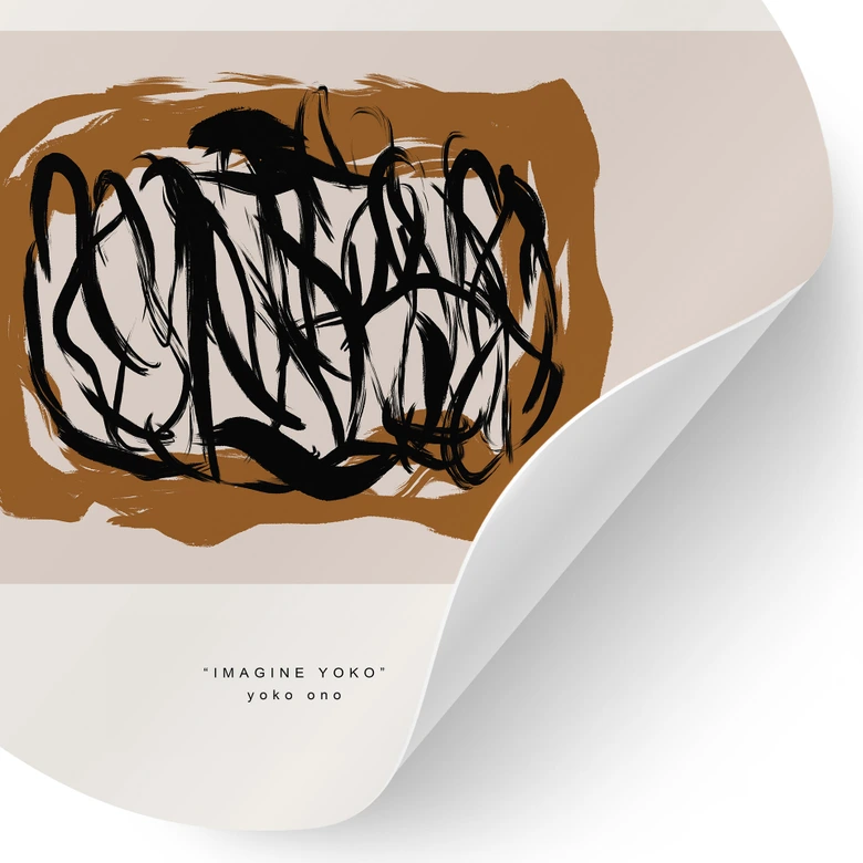 Wandtattoo Schwarze Pinselstriche - Imagine Yoko - Treechild - Rund 