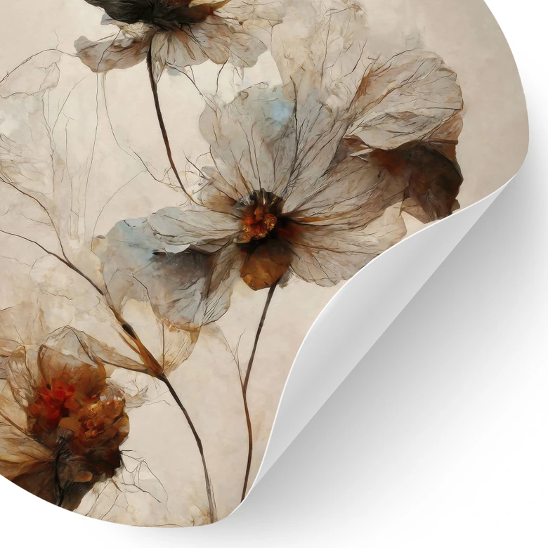 Wandtattoo Trockenblumen - Eleganz der Vergänglichkeit - Treechild - Rund 