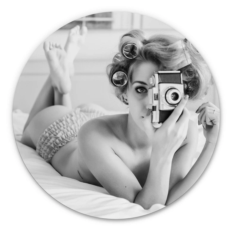 Alu-Dibond Keane-Eye - A chick a click and a curl - Rund 