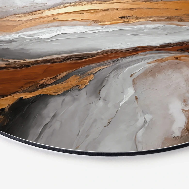 Wandbild Himmel und Erde in fließenden Farben - Alpenglow Workshop - Alu-Dibond - Rund 