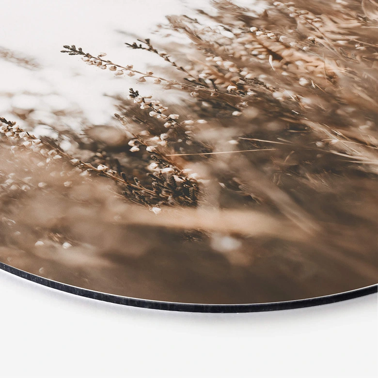 Tableau sur alu-Dibond Annie - Herbes des prés - Rond 