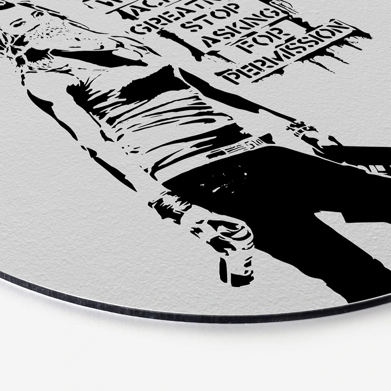 Alu-Dibond Banksy - Achieve Greatness - Rund 