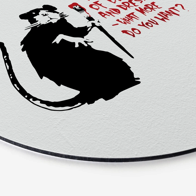 Alu-Dibond Banksy - Out Of Bed - Rund 